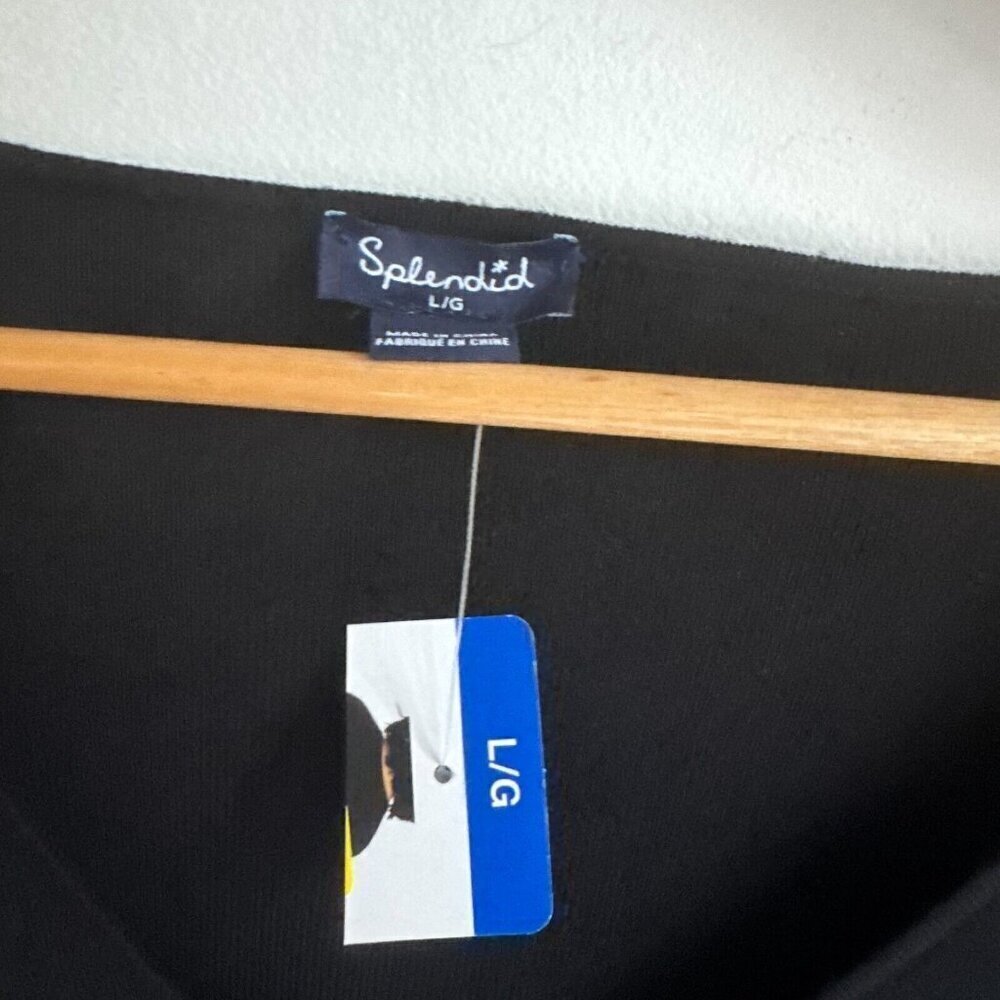 Splendid  V Neck Black Knit Top L - Picture 3 of 5